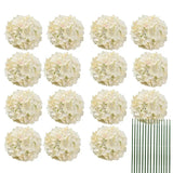 Qfdian Silk Hydrangea Flowers 54 Petals Artificial Hydrangeas with Stem for Flower Arrangement Table Decor Wedding Home Decoration
