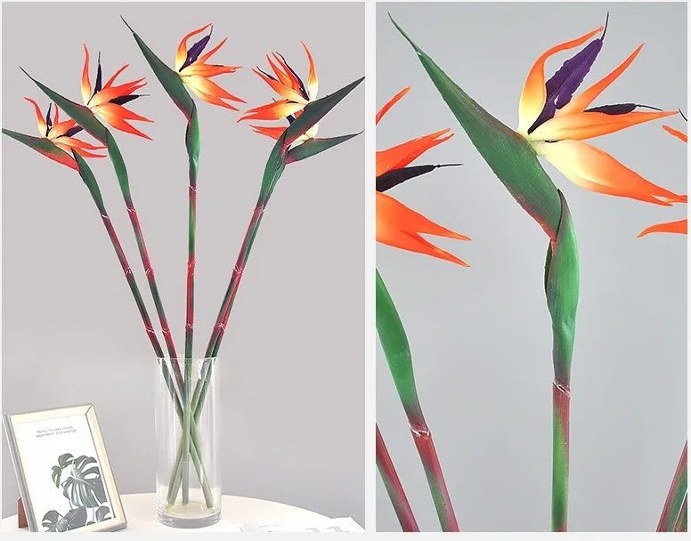 Qfdian Strelitzia / Artificial Butterfly Orchid Green Plant Artificial Flowers