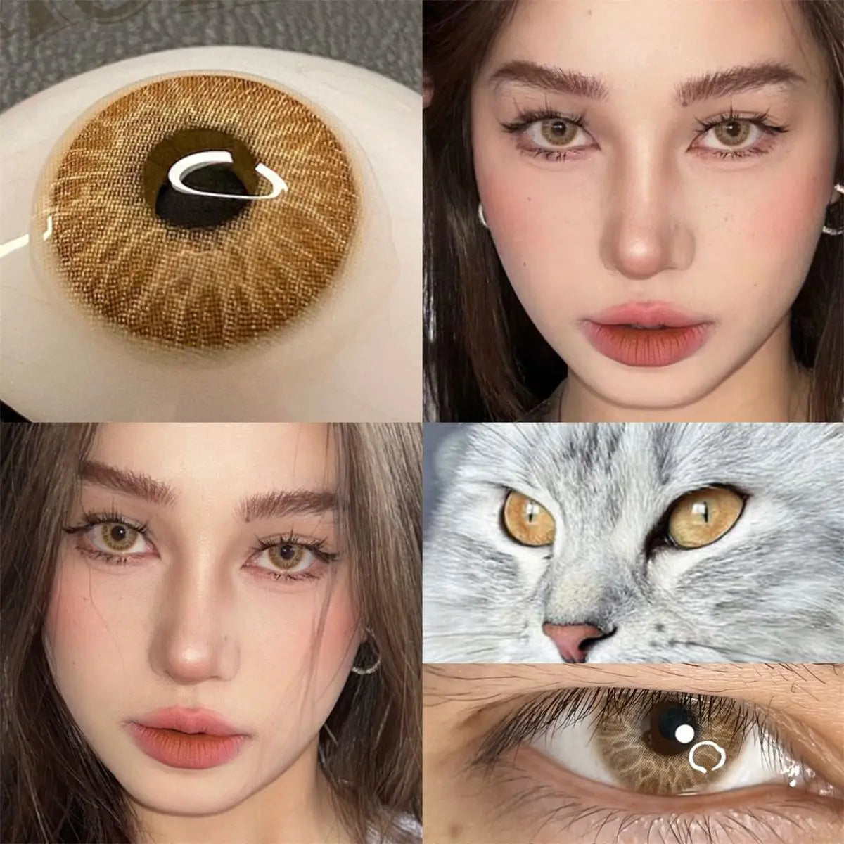 Qfdian 1pair Gray Color Contact Lenses Softlens for Eyes Lenses Cosmetic Eyecontacts Yearly Use