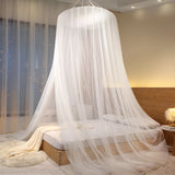 Qfdian French Romantic Princess Bed Canopy Mosquito Net Foldable Insect Proof Tent Polyester Mesh  Bedroom Camping Decor