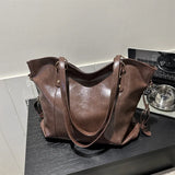 Qfdian Women Tote Bag New Fashion Retro Commuter Bags Large Capacity Crossbody Bag Student Book Shopping Shoulder Bag