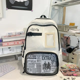 Qfdian Y2k Aesthetic Vintage Grunge Ita Bags High-capacity Transparent Laptop Schoolbags Women Students All Match Ins Preppy Backpacks