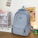 Qfdian Waterproof Teenage Bookbag Nylon Rucksack Fashion Girl Backpack Women Shoulder Bag High School Schoolbag Black