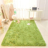 Qfdian Green Grass Fluffy Carpet