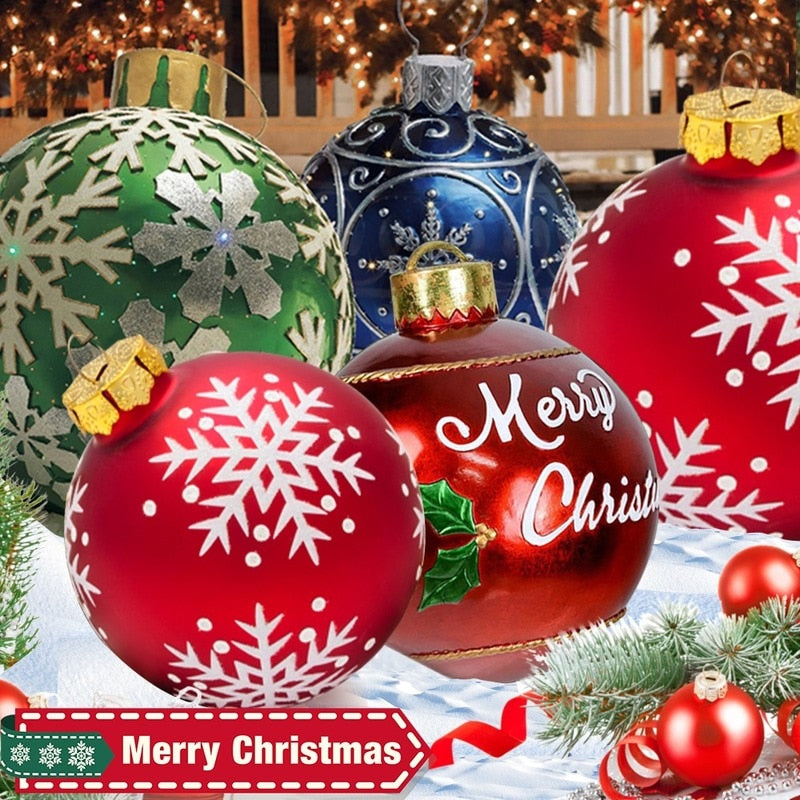 Qfdian Christmas decor ideas 60cm Christmas Balls Christmas Tree Decorations Christmas Gift Xmas Hristmas Decorations for Home Outdoor PVC Inflatable Toys