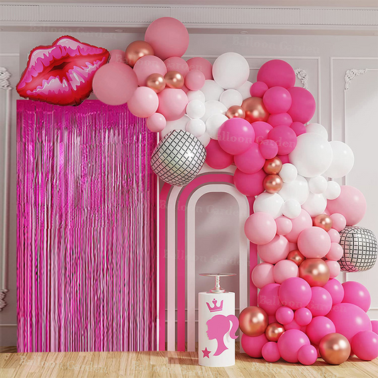 Qfdian decorations for the home 67pcs Diy Balloons Garland Lip Balloon Rose Red Macaron Pink Balloon For Valentine's Day Wedding Party Decoration Girl Birthday