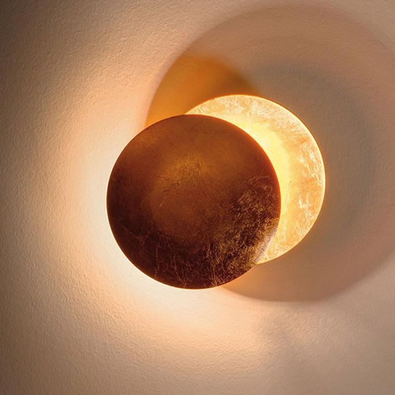 Qfdian Creative Rotatable Moon Phase Wall Lamp