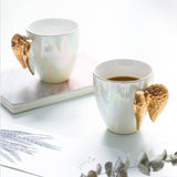 Qfdian Fairycore Golden Angel Wing Mug