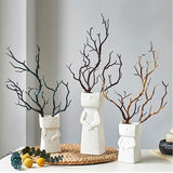 Qfdian Nordic Playful Cat Ceramic Vase