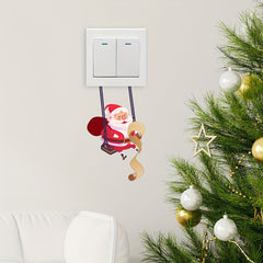 Christmas Creative Bedroom Wall Sticker Self-adhesive PVC Switch Decoration Switch Sticker, Two-piece Set