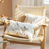 Qfdian Bohemian Geometry Tufted Pillow