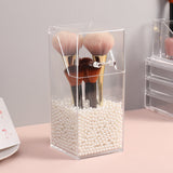 Qfdian Pearl Beads Makeup Brush Organizer