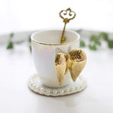 Qfdian Fairycore Golden Angel Wing Mug