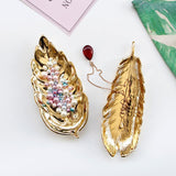 Qfdian Preppy Golden Spring Leaf Trinket Dish