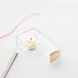 Qfdian Aesthetic Acrylic Transparent Tape Cutter