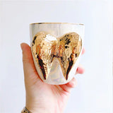 Qfdian Fairycore Golden Angel Wing Mug
