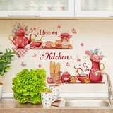 Glam Style Kitchen Wall Decals with Flower Patterns, Polyvinyl Chloride, Glass Surface Recommended, Single Use Adhesive Wall Art, Semi-glossy Rectangle Decorations, Multi-surface Easy Install, No Electricity or Battery Needed