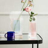 Qfdian Minimalist Fluted Acrylic Flower Vase