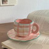 Qfdian Retro Handpainted Cup & Saucer Set