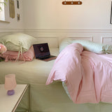 Qfdian Pastel Pillowcase With Ties Bedding Set
