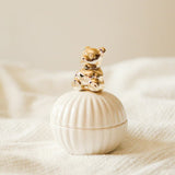 Qfdian Elegance Animal Figurine Handle Jewelry Storage Jar