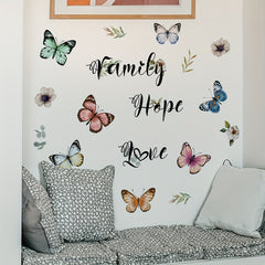 Elegant Butterfly & Floral Wall Decals - Self-Adhesive PVC Stickers For Living Room And Bedroom Decor, Easy Apply On Glass Surfaces