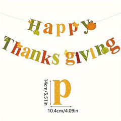 2 Sets Thanksgiving & Merry Christmas Banner Set-"Happy Thanksgiving" Paper Bunting with Pumpkin & Fall Leaves Design, Easy to Assemble, Reusable, Durable Thanksgiving & Christmas Decor Supplies, Vibrant Holiday Decorations f