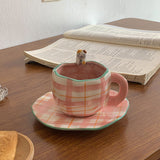 Qfdian Retro Handpainted Cup & Saucer Set