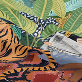 Qfdian Jungle Tiger & Girl Wall Tapestry