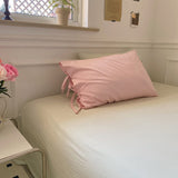 Qfdian Pastel Pillowcase With Ties Bedding Set