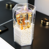 Qfdian Pearl Beads Makeup Brush Organizer