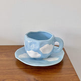 Qfdian Retro Handpainted Cup & Saucer Set