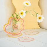 Qfdian Cute Floral Acrylic Vase