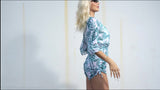 3-Piece Leaf Print Bikini Set - Flattering Halter Neck, High Waist, Adjustable Drawstring Cover Up - Perfect for Koningsdag/Kings Day Celebrations - Stylish Womens Swimwear Ensemble