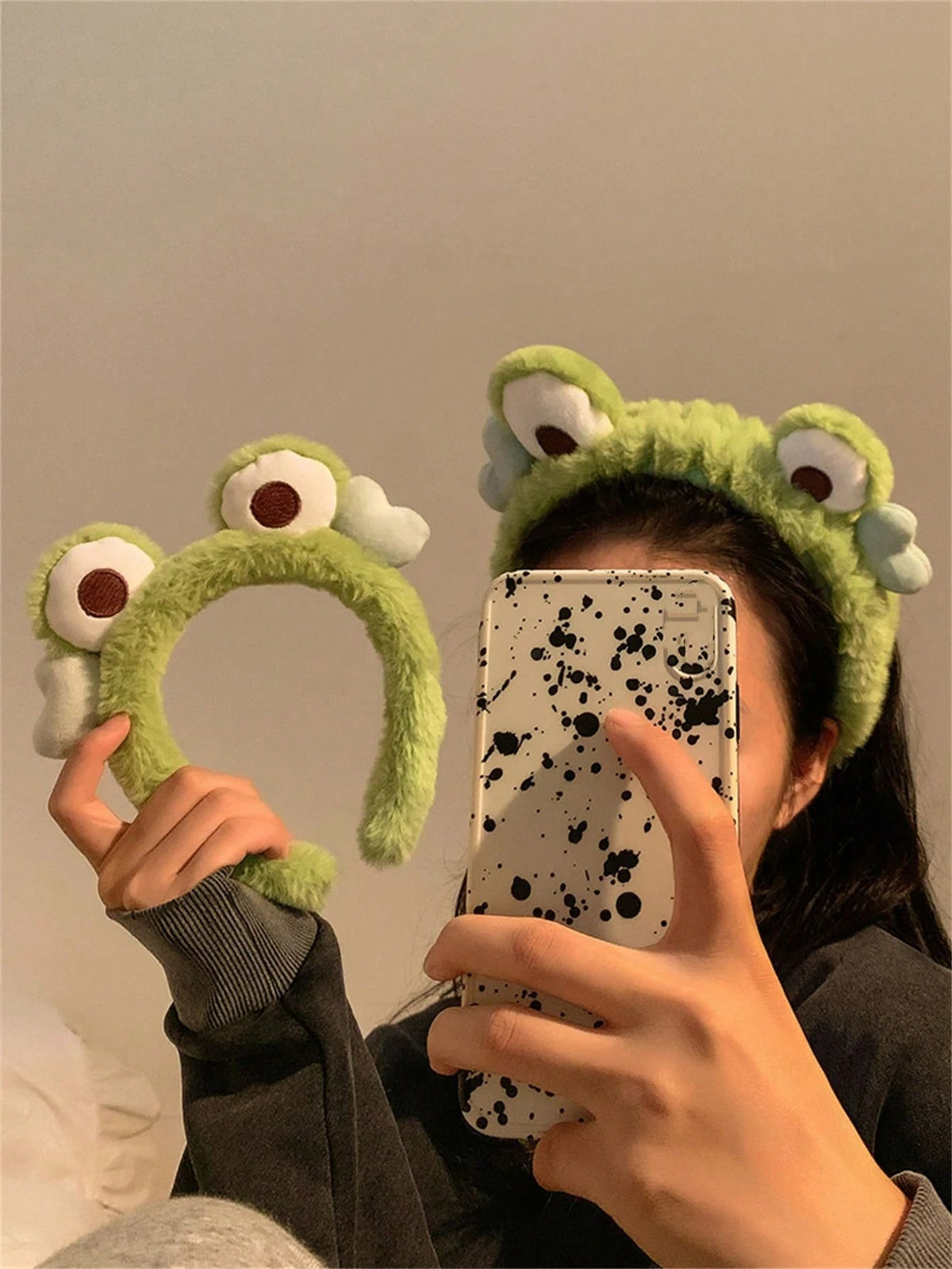 Frog Designed Fluffy And Cute Headband For Girls, Suitable For Daily Use And Facial Cleansing