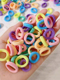 100pcs Girls' Colorful Hair Ties, Cute & Simple Hair Elastic Set, Random Colors, Suitable For All Types Of Hair