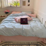 Qfdian Pastel Pillowcase With Ties Bedding Set