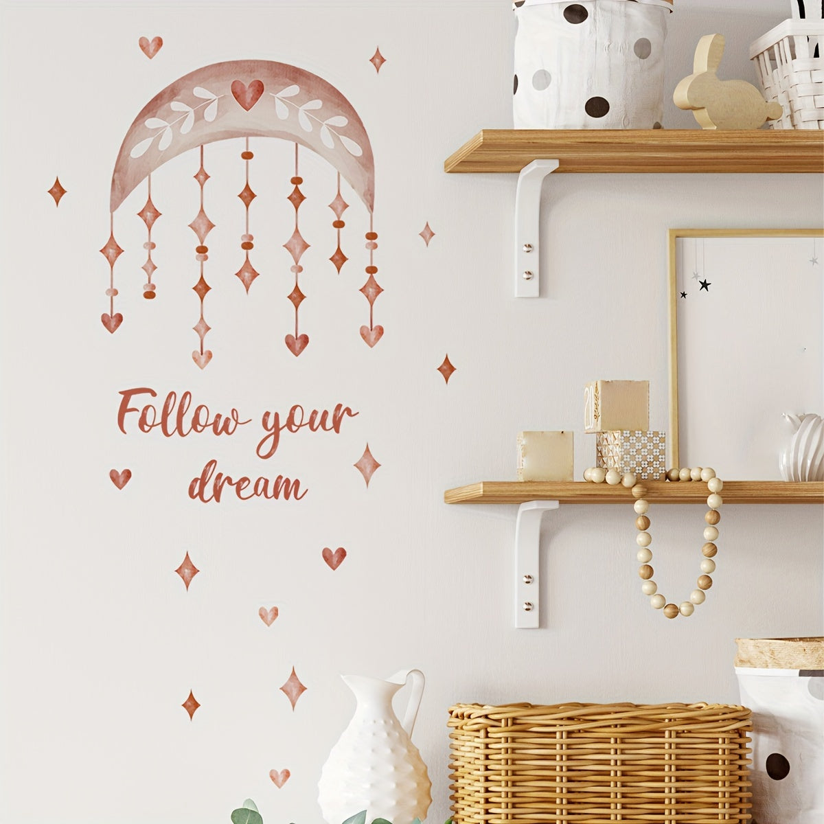 2pcs Set Cartoon-Themed PVC Wall Decals, Removable Self-Adhesive Stickers for Home & Nursery Decor