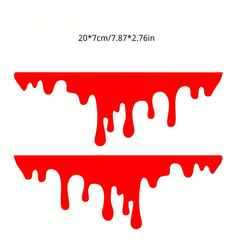 Classic Horror Themed PVC Wall Decals, Self-Adhesive Glass Surface Applicable, Halloween Zombie Hands and Dripping Blood Window Clings, Single-Use Matte Finish Vinyl Decor