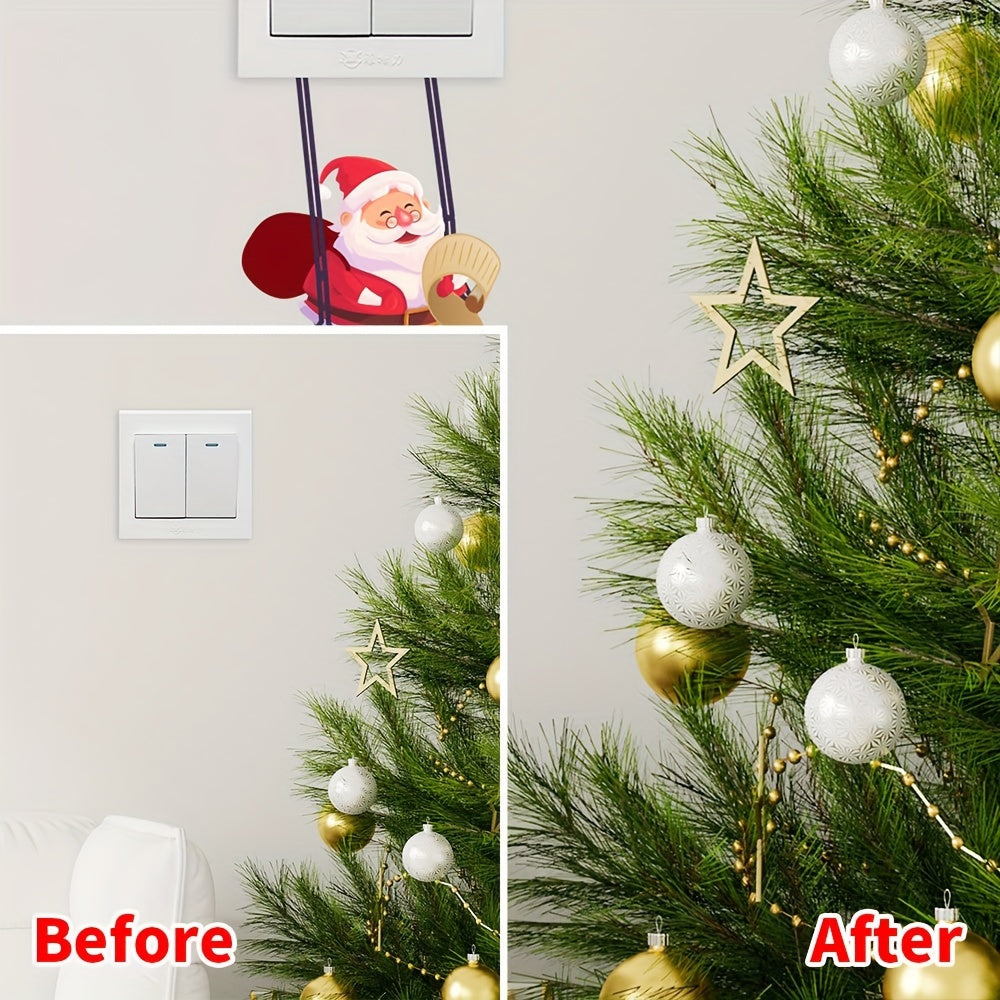 Christmas Creative Bedroom Wall Sticker Self-adhesive PVC Switch Decoration Switch Sticker, Two-piece Set