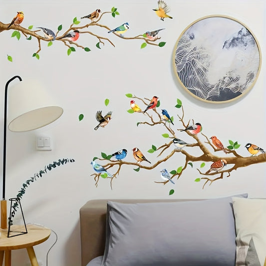 4pcs Colorful Bird Wall Decals - Self-Adhesive, Removable PVC Stickers for Bedroom, Living Room, Office - Contemporary Animal Print Home Decor