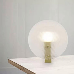 Qfdian Transparent Fluted Acrylic Bedside Table Lamp