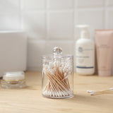 Qfdian Transparent Cotton Bud Storage Jar