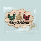 Merry Christmas Chick & Wreath Sign - Vintage Acrylic Holiday Decor, Animal Theme, Easy-Hang Craft Supplies for Festive Home Decoration