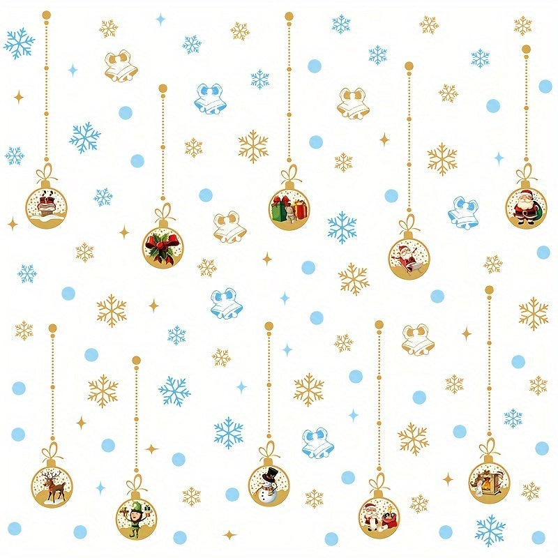 Festive Christmas Wall Stickers: 111pcs in 2 Sheets - Classic PVC Design for Glass Surfaces