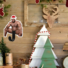 Eclectic Naked Prank Wall Stickers 4-Pack - Christmas Hat Silly Decals for Light Switches and Outlets, Polyvinyl Chloride, Ceramic Surface Compatible, Matte Finish, Self-Adhesive Barry Wood Inspired Gag Gift Decor Without Ele