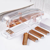 Qfdian Elegance Transparent Rose Gold Stapler