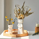 Qfdian Nordic Playful Cat Ceramic Vase