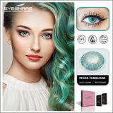 Qfdian 3TONE Turquoise 14.5mm 1 Pair | 1 Year
