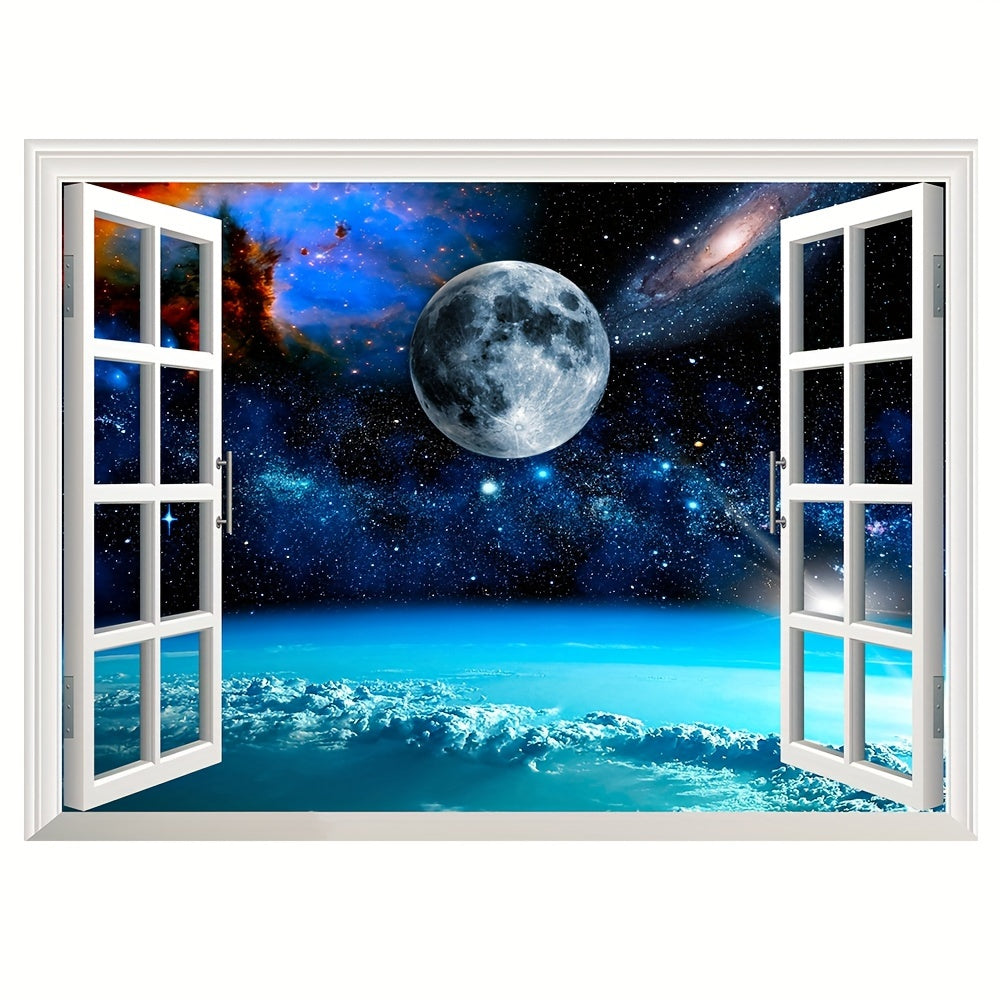 3D Galaxy Wall Art, 23.62x35.43inch, Classic Style, PVC Material, Glass Finish, Reusable, Fantasy Theme, Rectangular, Matte, Multi-Surface, Self-Adhesive, No Power Required, Wall Decal for Bedroom, Living Room Decor